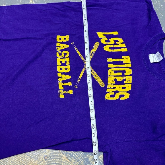 LSU Tigers Louisiana State Baseball NCAA Shirt XL Golden Rod Yellow Purple - Picture 5 of 6